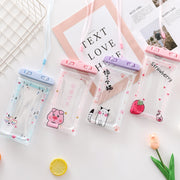 Cartoon Transparent Swimming Inflatable Air Bag Floating Mobile Phone Water-resistant Bag, Random Color Delivery