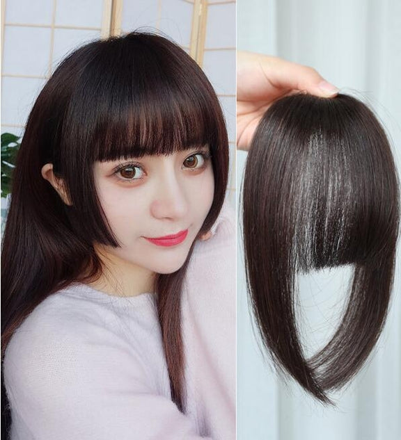 Women Fake Fringe Clip In Bangs Hair Extensions with High Temperature Synthetic Fiber(Light Brown)