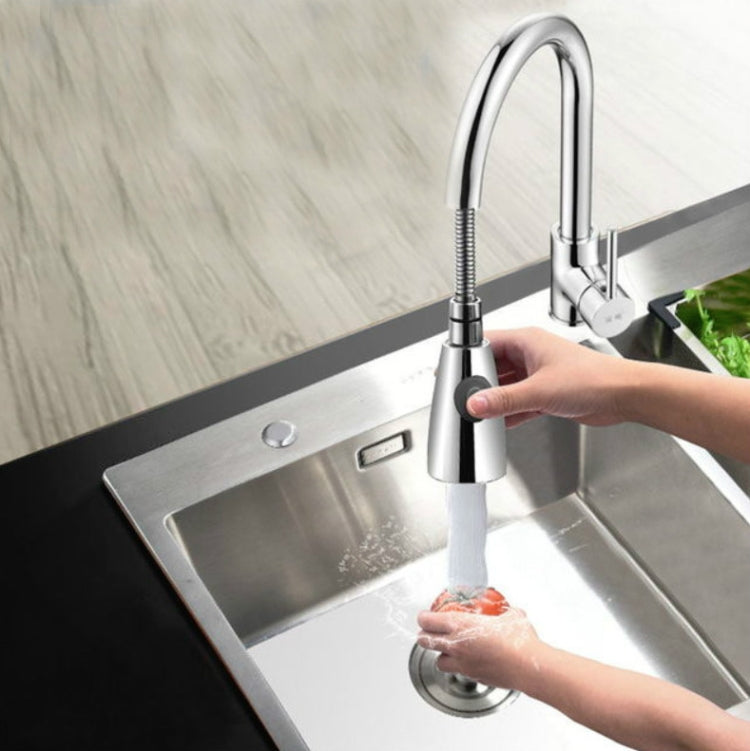 Kitchen Pull-out Faucet Hot And Cold Home 304 Stainless Steel Retractable Rotating Faucet, Style:Plating 304 - Faucets & Accessories by PMC TechLife | Online Shopping South Africa | PMC TechLife