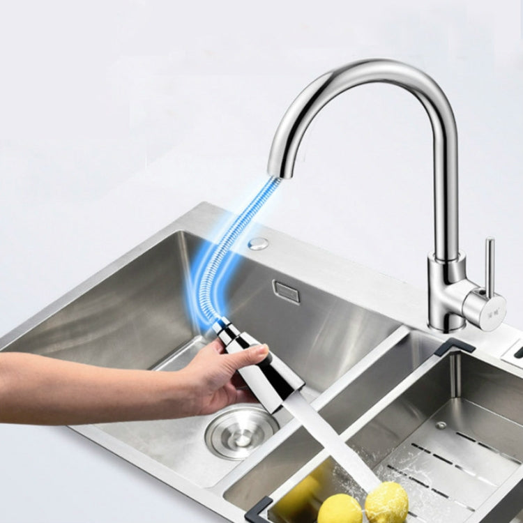 Kitchen Pull-out Faucet Hot And Cold Home 304 Stainless Steel Retractable Rotating Faucet, Style:Plating 304 - Faucets & Accessories by PMC TechLife | Online Shopping South Africa | PMC TechLife