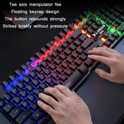X-L SWAB GX50 Computer Manipulator Feel Wired Keyboard + Macro Programming Mouse, Color： Black Ice Blue