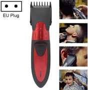 Water-resistant Electric Hair Clipper Rechargeable Hair Trimmer Hair Cutting Machine Haircut Beard Trimer, EU Plug(Red)