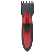 Water-resistant Electric Hair Clipper Rechargeable Hair Trimmer Hair Cutting Machine Haircut Beard Trimer, EU Plug(Red)