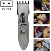 Water-resistant Electric Hair Clipper Rechargeable Hair Trimmer Hair Cutting Machine Haircut Beard Trimer, EU Plug(Grey)