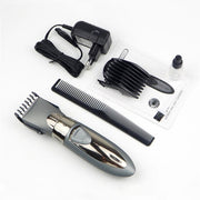 Water-resistant Electric Hair Clipper Rechargeable Hair Trimmer Hair Cutting Machine Haircut Beard Trimer, EU Plug(Grey)