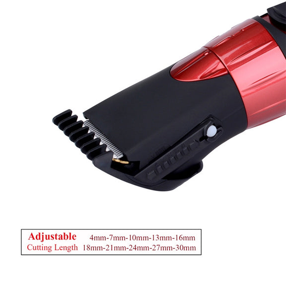 Water-resistant Electric Hair Clipper Rechargeable Hair Trimmer Hair Cutting Machine Haircut Beard Trimer, EU Plug(Grey)