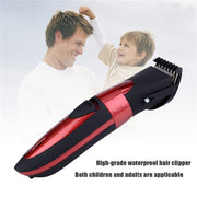 Water-resistant Electric Hair Clipper Rechargeable Hair Trimmer Hair Cutting Machine Haircut Beard Trimer, EU Plug(Grey)