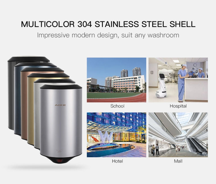 304 Stainless Steel Automatic SensorJet Hand Dryer High Speed Airflow for Home Hotel Airport Hands Drying Machine(Brushed silver)