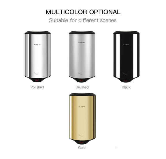 304 Stainless Steel Automatic SensorJet Hand Dryer High Speed Airflow for Home Hotel Airport Hands Drying Machine(Polished silver)