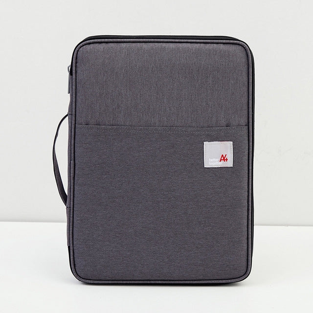 Multi-functional A4 Document Bags Portable Water-resistant Oxford Cloth Storage Bag for Notebooks���Size: 33cm*24*3.5cm(Dark Gray)