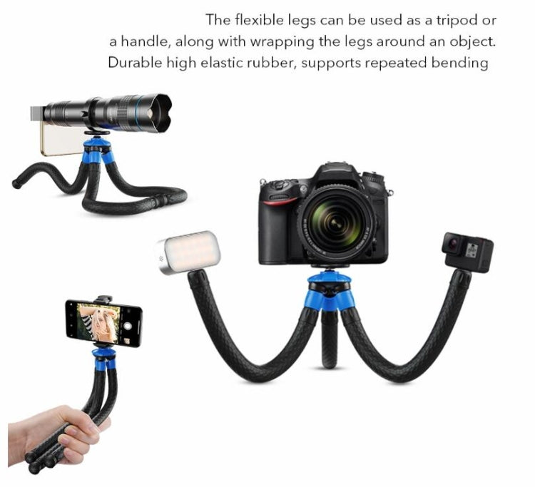 APEXEL APL-JJ07 Portable Hose Octopus Mini Mobile Phone Gopro Camera Selfie Live Stand(Blue Black)