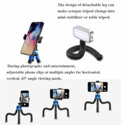 APEXEL APL-JJ07 Portable Hose Octopus Mini Mobile Phone Gopro Camera Selfie Live Stand(Blue Black)