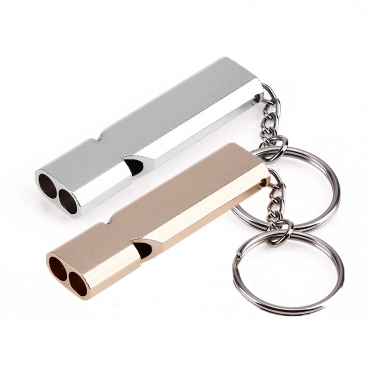 3 PCS Mini Portable 120db Double Pipe High Decibel Outdoor Camping Hiking Survival Whistle Double-frequency Emnergecy Whistle Keychain(Gold) - Emergency Tools by PMC TechLife | Online Shopping South Africa | PMC TechLife