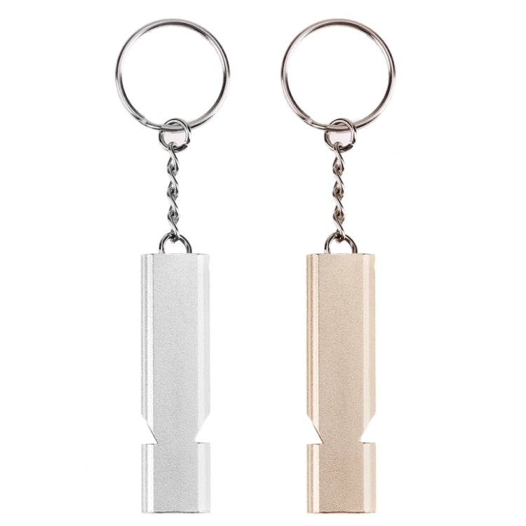 3 PCS Mini Portable 120db Double Pipe High Decibel Outdoor Camping Hiking Survival Whistle Double-frequency Emnergecy Whistle Keychain(Gold) - Emergency Tools by PMC TechLife | Online Shopping South Africa | PMC TechLife