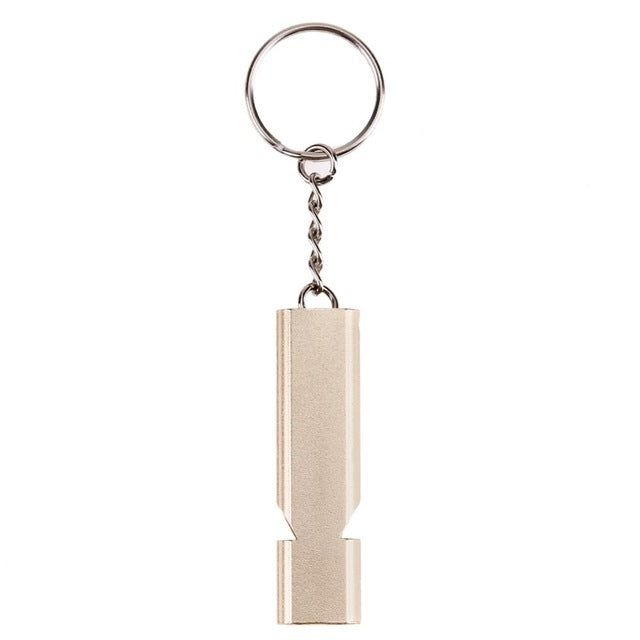 3 PCS Mini Portable 120db Double Pipe High Decibel Outdoor Camping Hiking Survival Whistle Double-frequency Emnergecy Whistle Keychain(Gold)