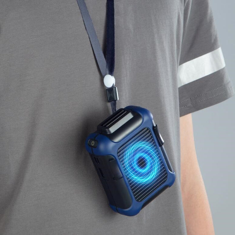 Wall-mounted Fan Outdoor USB Charging Waist-mounted Portable Fan(Black+Blue) - Electric Fans by PMC TechLife | Online Shopping South Africa | PMC TechLife