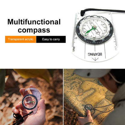 Professional Mini Compass Map Scale Ruler Multifunctional Equipment Outdoor Hiking Camping Survival - Hiking Meter by PMC Jewellery | Online Shopping South Africa | PMC Jewellery | Buy Now Pay Later Mobicred
