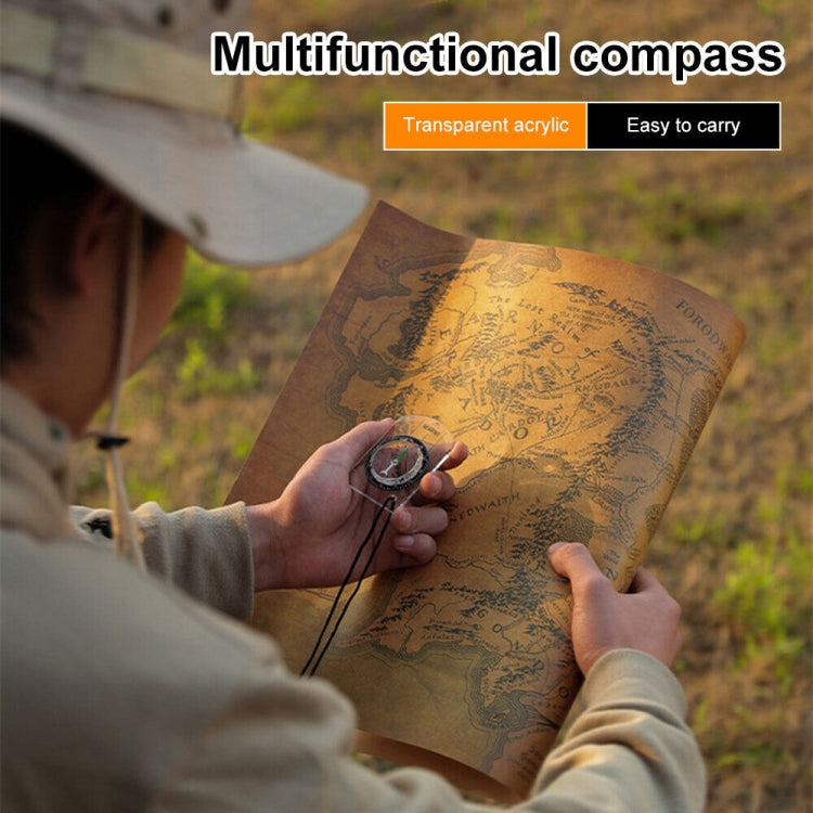Professional Mini Compass Map Scale Ruler Multifunctional Equipment Outdoor Hiking Camping Survival
