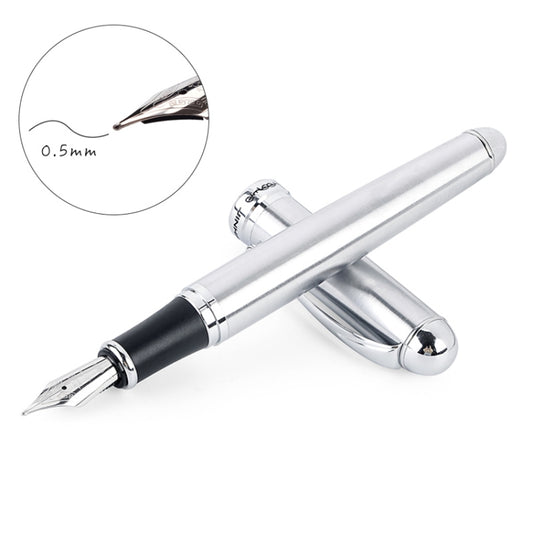 X750 Stationery Stainless Steel Fountain Pen Medium Nib Ink Pens School Oiifice Gift, Nib Size:0.5mm(Silver) - Fountain Pens by PMC Jewellery | Online Shopping South Africa | PMC Jewellery | Buy Now Pay Later Mobicred