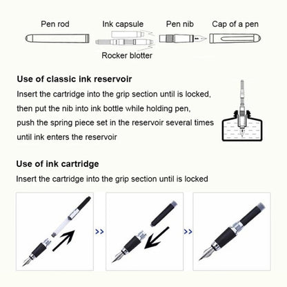 X750 Stationery Stainless Steel Fountain Pen Medium Nib Ink Pens School Oiifice Gift, Nib Size:0.5mm(Silver) - Fountain Pens by PMC Jewellery | Online Shopping South Africa | PMC Jewellery | Buy Now Pay Later Mobicred