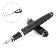 X750 Stationery Stainless Steel Fountain Pen Medium Nib Ink Pens School Oiifice Gift, Nib Size:0.5mm(Black Pattern)