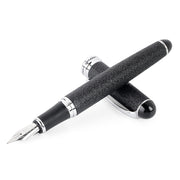 X750 Stationery Stainless Steel Fountain Pen Medium Nib Ink Pens School Oiifice Gift, Nib Size:0.5mm(Black Pattern)