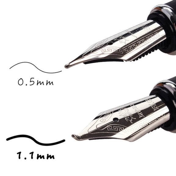 X750 Stationery Stainless Steel Fountain Pen Medium Nib Ink Pens School Oiifice Gift, Nib Size:0.5mm(Red Pattern)