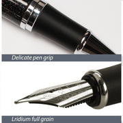 X750 Stationery Stainless Steel Fountain Pen Medium Nib Ink Pens School Oiifice Gift, Nib Size:0.5mm(Red Pattern)