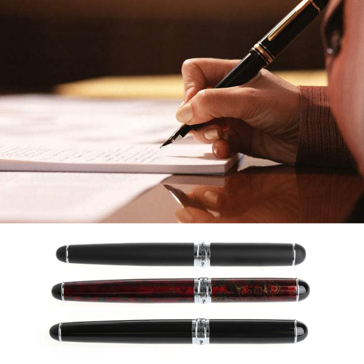 X750 Stationery Stainless Steel Fountain Pen Medium Nib Ink Pens School Oiifice Gift, Nib Size:0.5mm(Red Pattern)