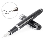 X750 Stationery Stainless Steel Fountain Pen Medium Nib Ink Pens School Oiifice Gift, Nib Size:1.1mm(Fluorescent Black)