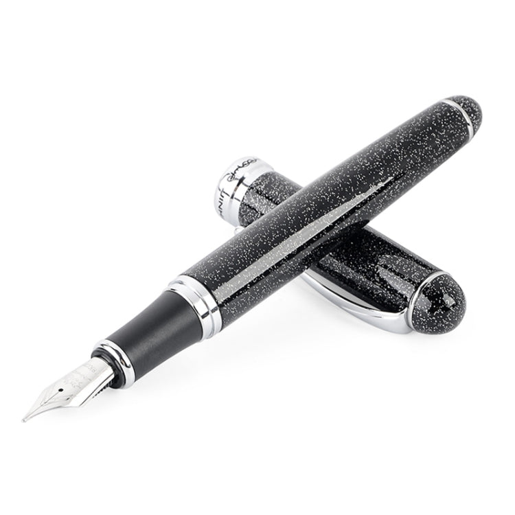 X750 Stationery Stainless Steel Fountain Pen Medium Nib Ink Pens School Oiifice Gift, Nib Size:1.1mm(Fluorescent Black)