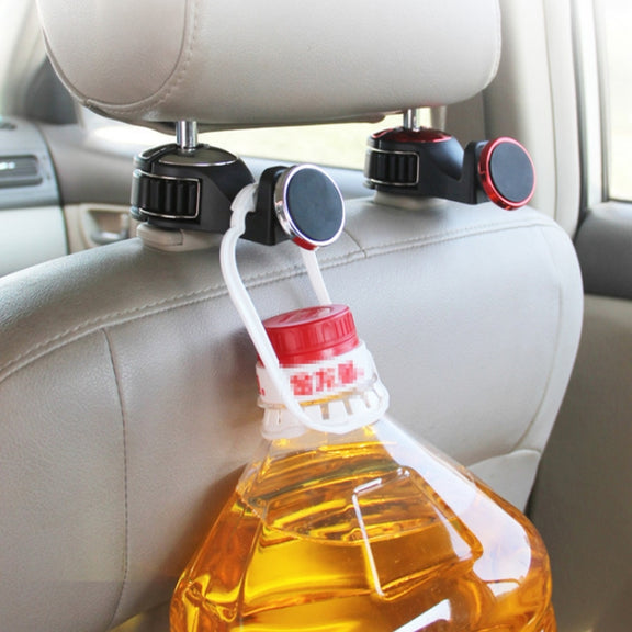 2 PCS Car Multifunctional Rear Headrest Mobile Phone Hook(Three Generation Magnetic Red)