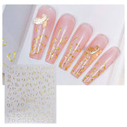 TH-760 10pcs Frosted Transparent Back Adhesive Bronzing Smudged Nail Art Sticker
