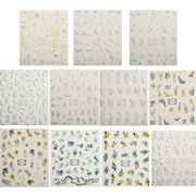 TH-1108 10pcs Frosted Transparent Back Adhesive Bronzing Smudged Nail Art Sticker
