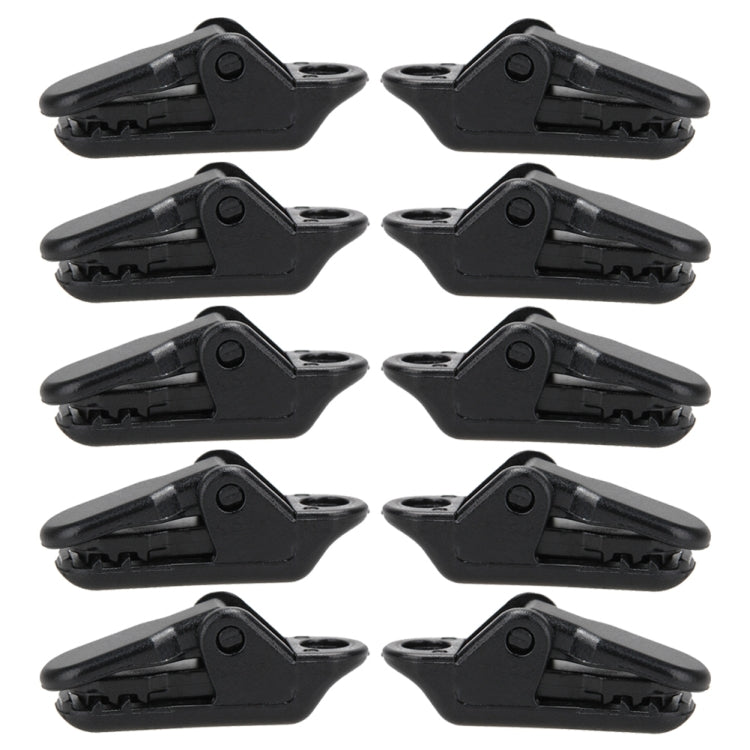10pcs Tents Accessories Awning Wind Rope Clamp Plastic Clip Outdoor Camping Tent Alligator Cip Hook(Black) - Tents & Accessories by JD | Online Shopping South Africa | PMC Jewellery | Buy Now Pay Later Mobicred