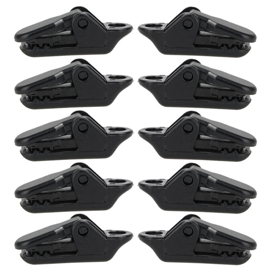 10pcs Tents Accessories Awning Wind Rope Clamp Plastic Clip Outdoor Camping Tent Alligator Cip Hook(Black) - Tents & Accessories by JD | Online Shopping South Africa | PMC Jewellery | Buy Now Pay Later Mobicred