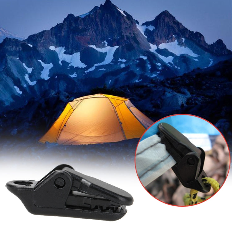 10pcs Tents Accessories Awning Wind Rope Clamp Plastic Clip Outdoor Camping Tent Alligator Cip Hook(Black) - Tents & Accessories by JD | Online Shopping South Africa | PMC Jewellery | Buy Now Pay Later Mobicred
