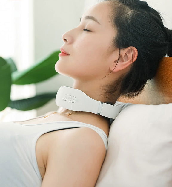 Cervical Massager Electromagnetic Pulse Heating Neck Protector, Style:Battery