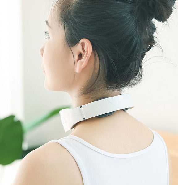 Cervical Massager Electromagnetic Pulse Heating Neck Protector, Style:Battery