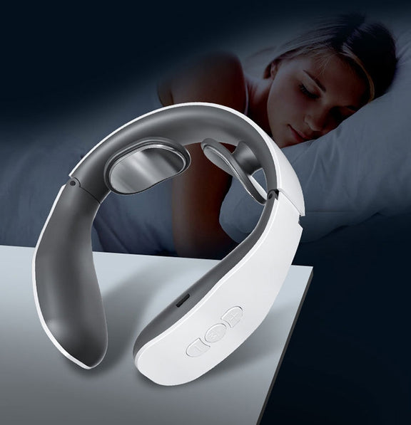 Cervical Massager Electromagnetic Pulse Heating Neck Protector, Style:Battery