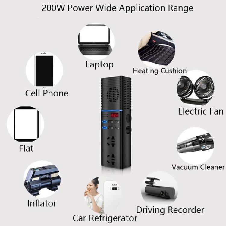 Car Inverter 12v/24v To 220v Household Power Converter Multi-Function Car Socket, Specification:V20-C For Cars - Others by PMC TechLife | Online Shopping South Africa | PMC TechLife | Buy Now Pay Later Mobicred
