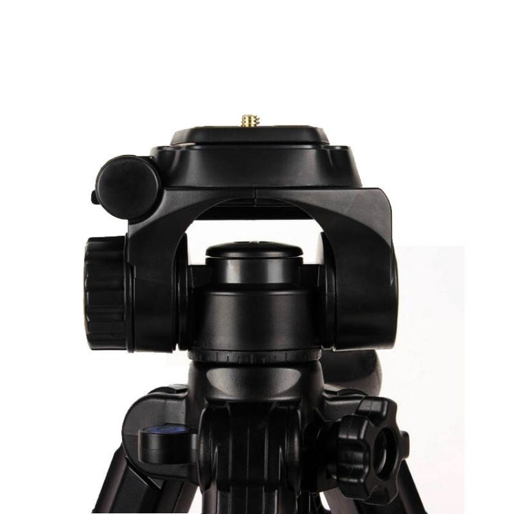 Q111 4-Section Folding Legs Live Broadcast Aluminum Alloy Tripod Mount with Three-dimensional Damping Tripod Heads(Black)