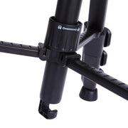 Q111 4-Section Folding Legs Live Broadcast Aluminum Alloy Tripod Mount with Three-dimensional Damping Tripod Heads(Black)