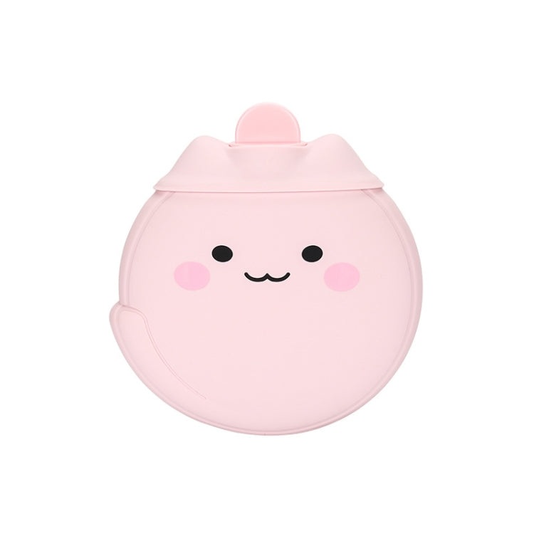Cartoon Silicone Mini Warm Belly Warm Palace Water Injection Explosion-Proof Warm Water Bag(Coral Powder)