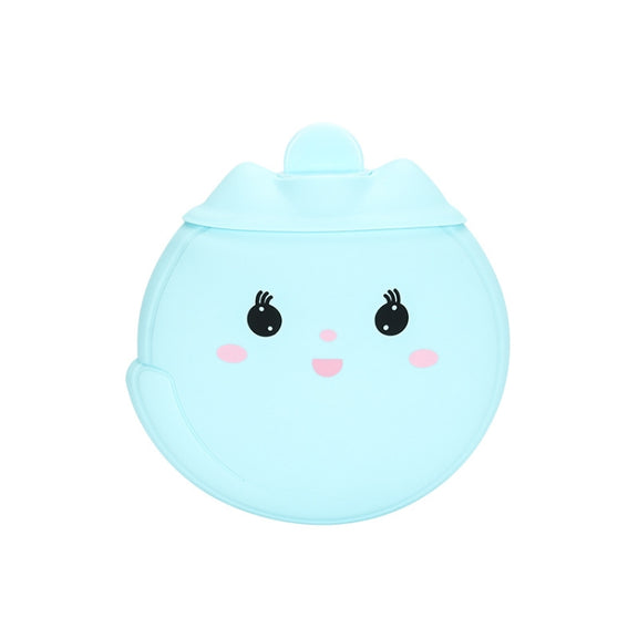 Cartoon Silicone Mini Warm Belly Warm Palace Water Injection Explosion-Proof Warm Water Bag(Sky Blue)