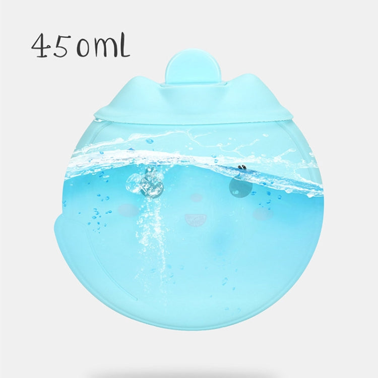 Cartoon Silicone Mini Warm Belly Warm Palace Water Injection Explosion-Proof Warm Water Bag(Sky Blue)