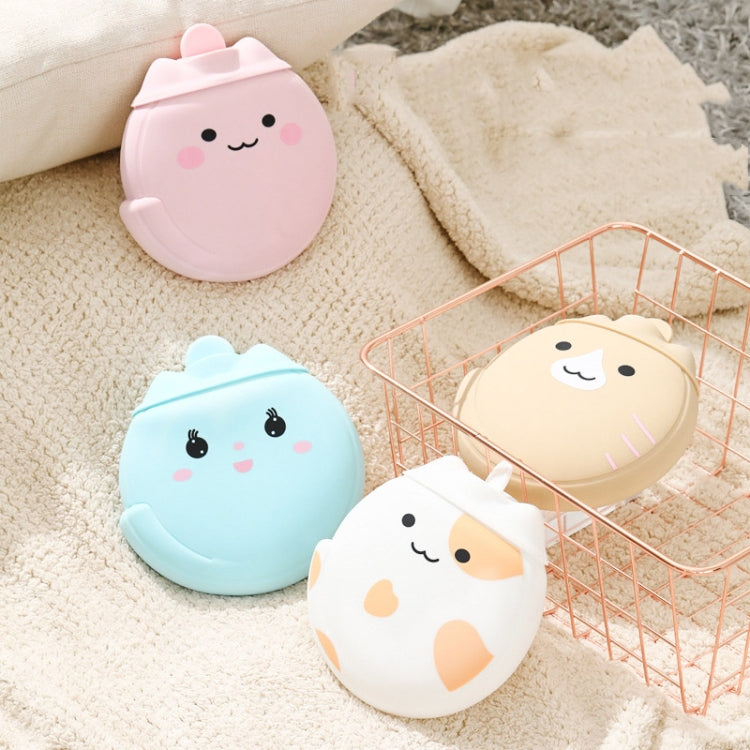 Cartoon Silicone Mini Warm Belly Warm Palace Water Injection Explosion-Proof Warm Water Bag(Sky Blue)