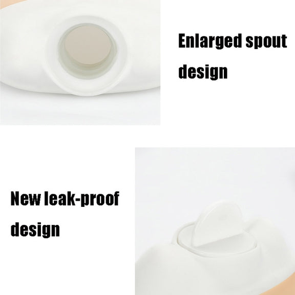 Cartoon Silicone Mini Warm Belly Warm Palace Water Injection Explosion-Proof Warm Water Bag(Sky Blue)