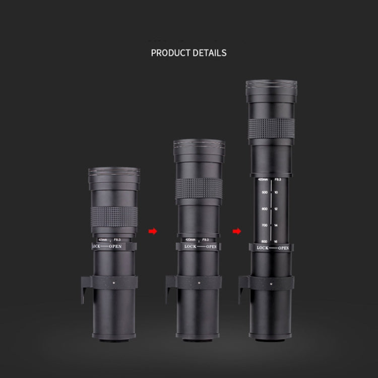 Lightdow 420-800mm Zoom Camera Lens Optical Glass Coating Photographic Lens - free shipping - PMC Jewellery - Order now!