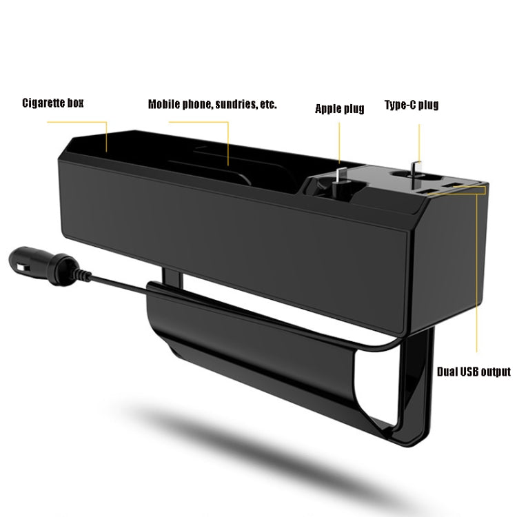 Car Seat Storage Box With Cable Car USB Charger, Style:3-wire - DIY Modified Charger by PMC TechLife | Online Shopping South Africa | PMC TechLife | Buy Now Pay Later Mobicred